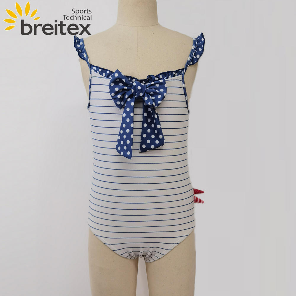 Striped navy girl swimwear one-piece swimsuit from Breitex