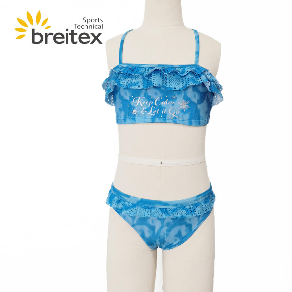 Kids swimwear Laser-cut ruffle bikini tie-dye two piece swimsuit from Breitex