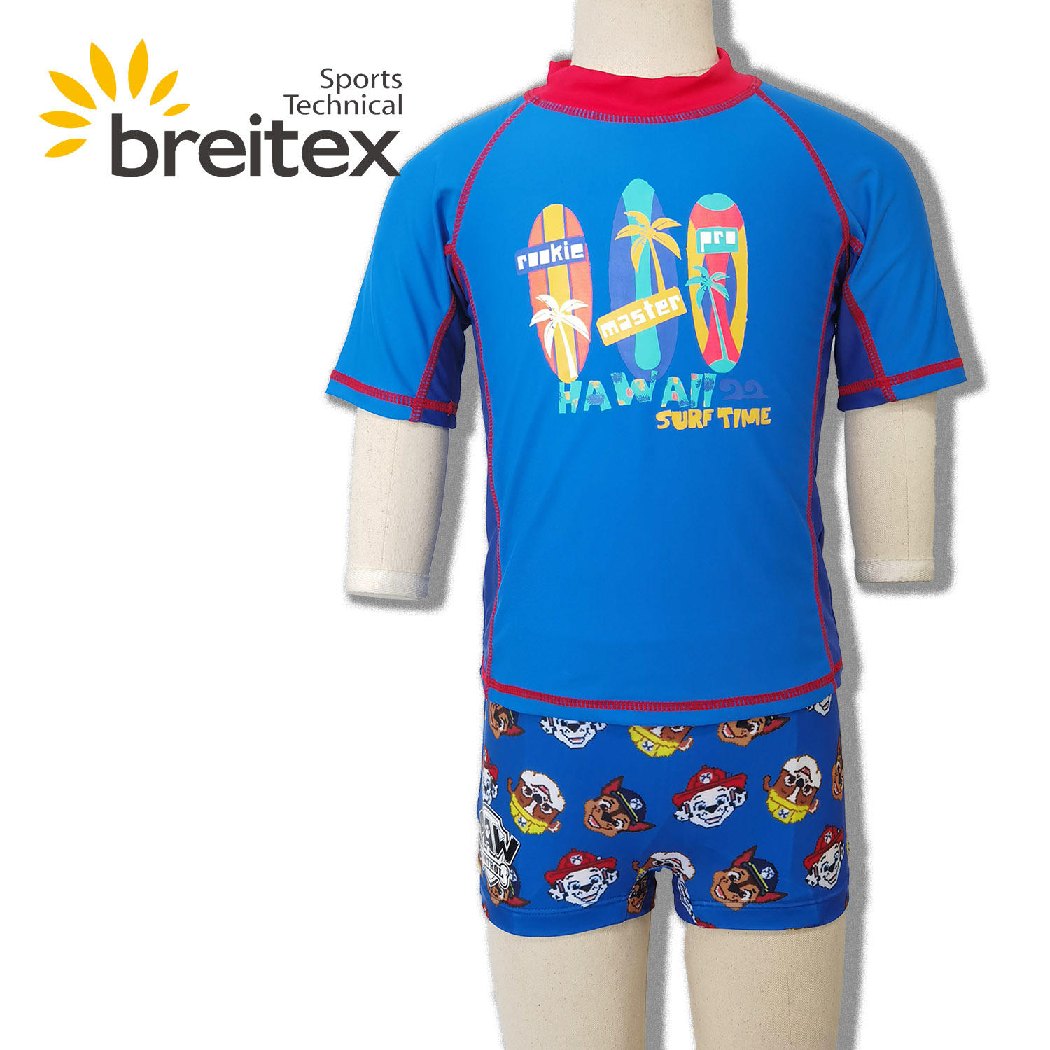 Best Quality Boy Swimwear Two Piece Short Sleeve and boardshorts (Toddler/Little Kids) Swimsuit Oem-Breitex