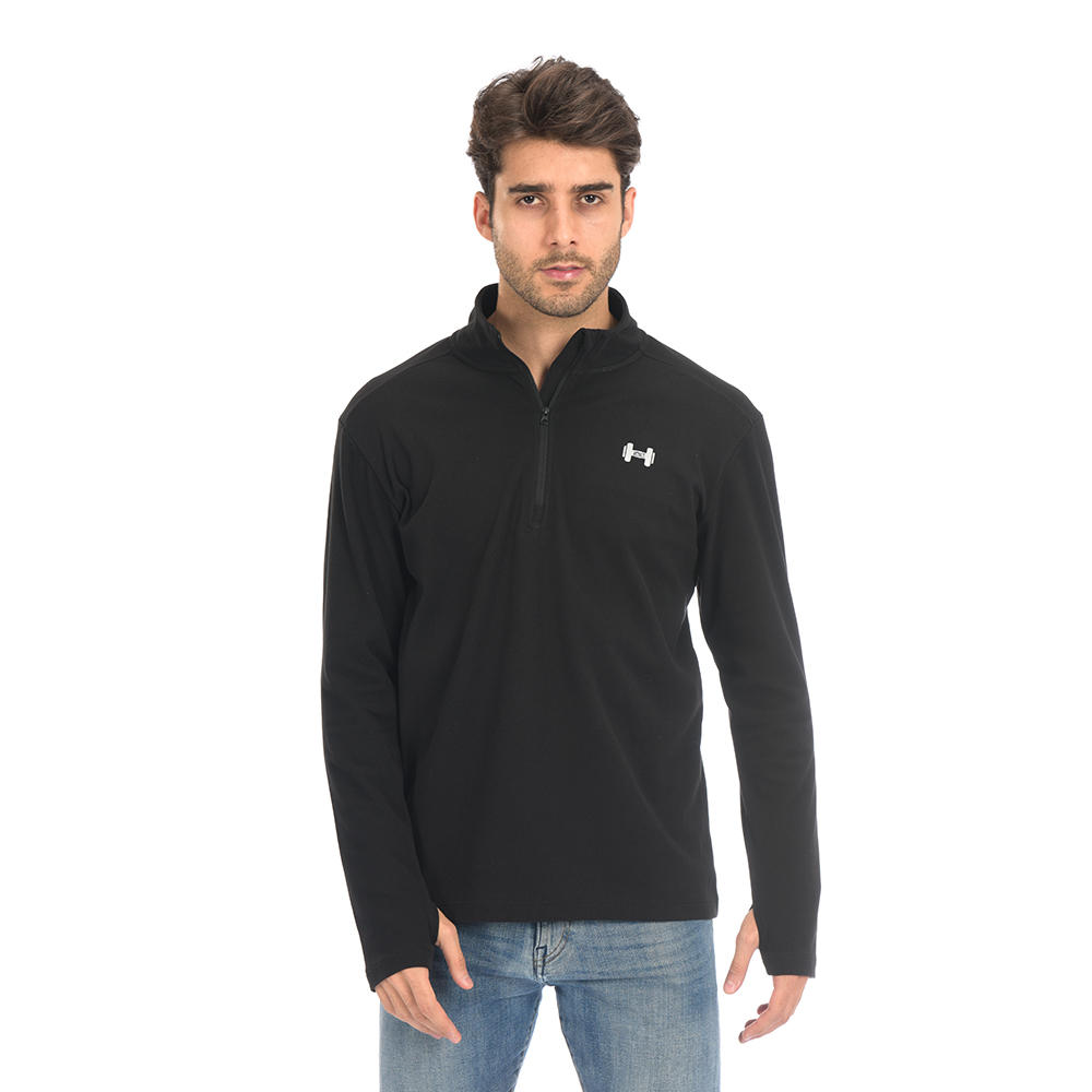 Ready-Made Supplier Men's Half Zipper Long Sleeve Shirt Running Top, Custom Jogging Wear Manufacturer
