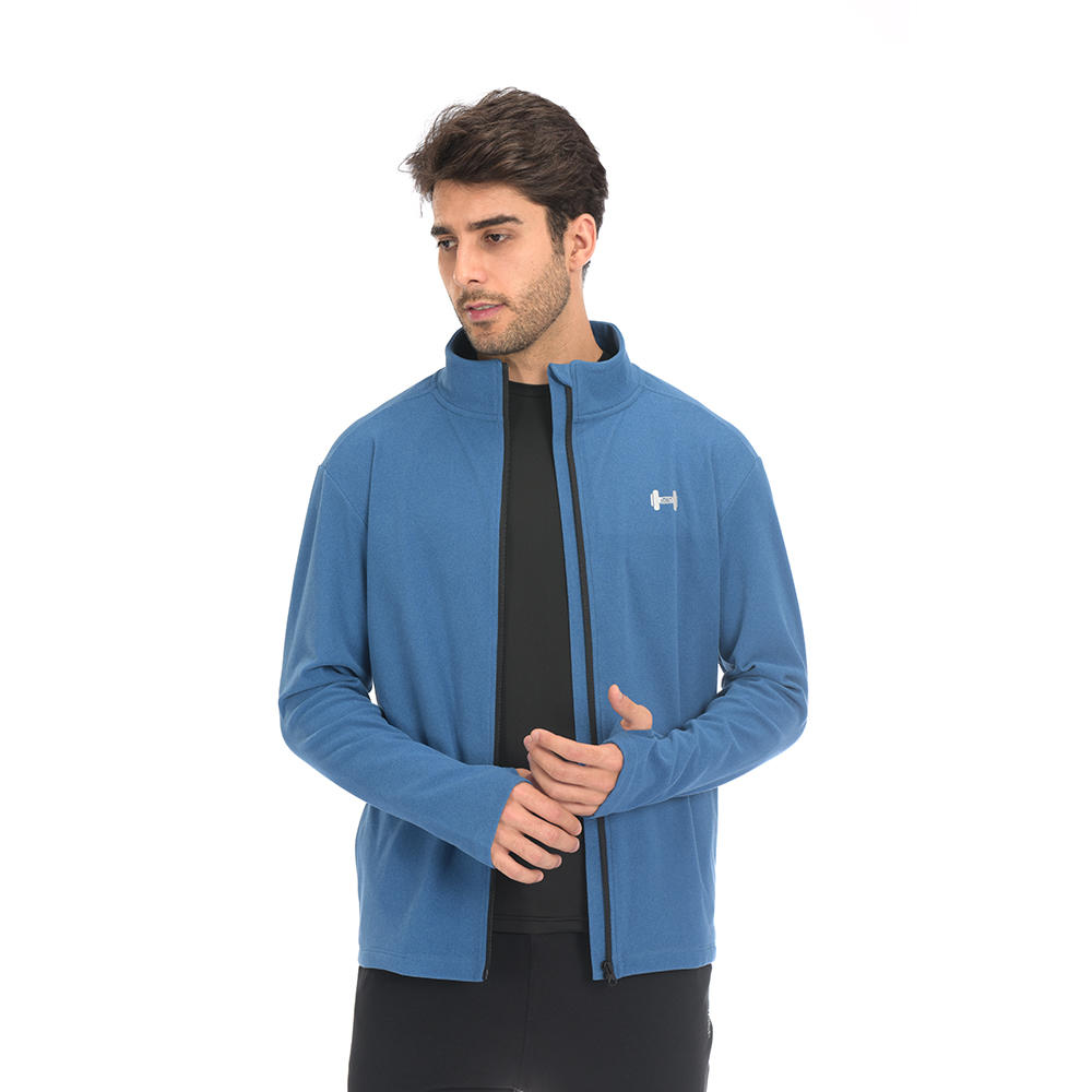 product-Ready-Made Supplier Mens Running Jacket Long Sleeve Sports Stand-up Collar Shirt Zipper Runn-1