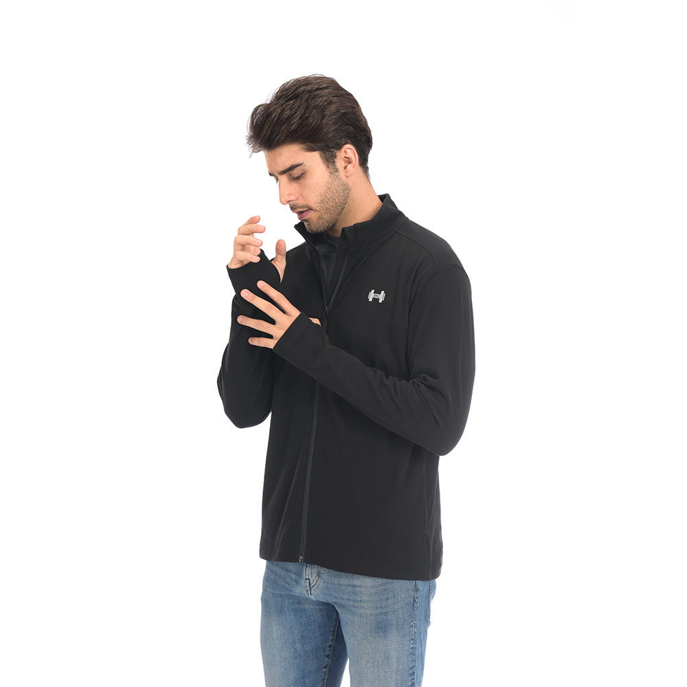 product-Breitex-Ready-Made Supplier Mens Running Jacket Long Sleeve Sports Stand-up Collar Shirt Zip-1