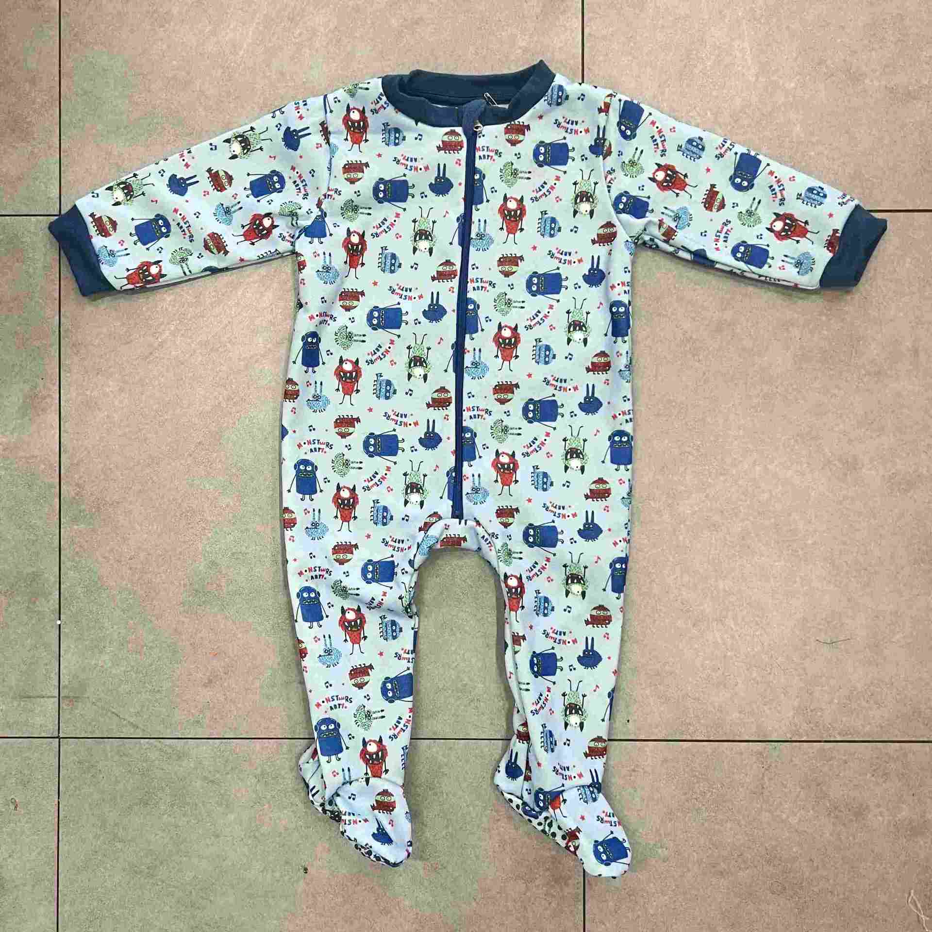 product-Breitex-Ready-Made Baby Girl Polar Fleece Pajamas 1 Piece, Baby Sleepwear Cartoon AOP and No